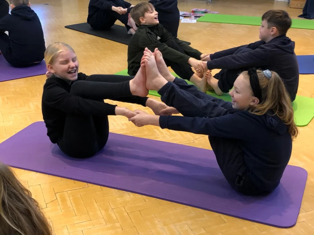 School yoga session supporting children’s wellbeing and focus in Atherton