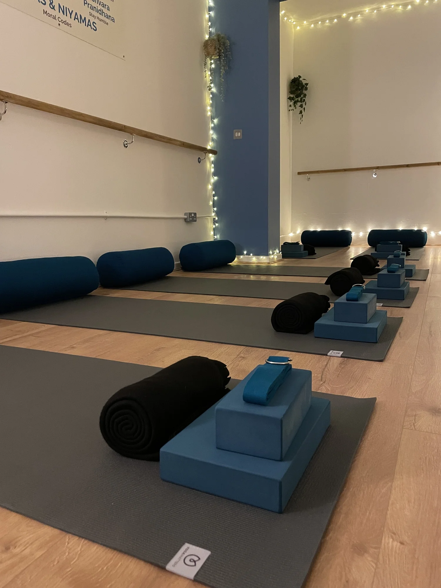 Yoga mats inside Toni Marie Yoga Studio in Atherton, Wigan – relaxing and calm
